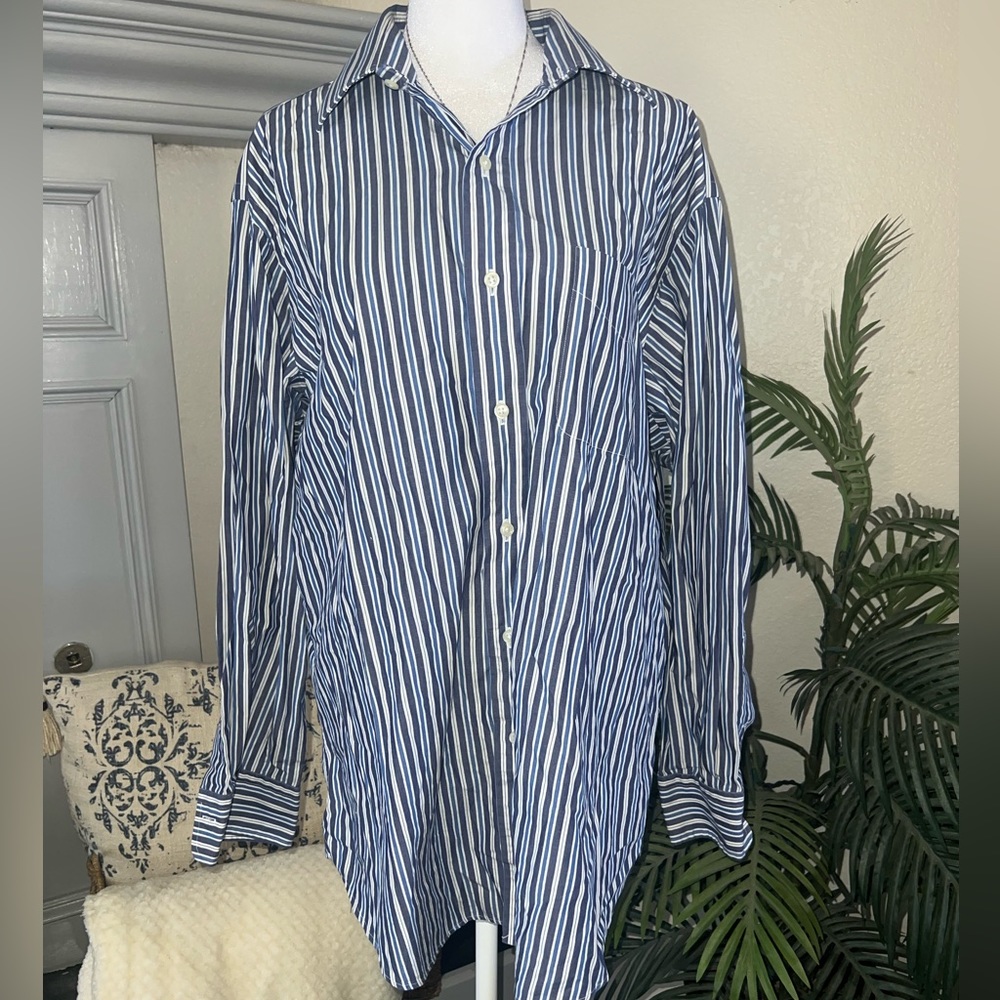 Polo by Ralph Lauren 100% Curham Cotton Striped Polo Size 161/2 32/33
